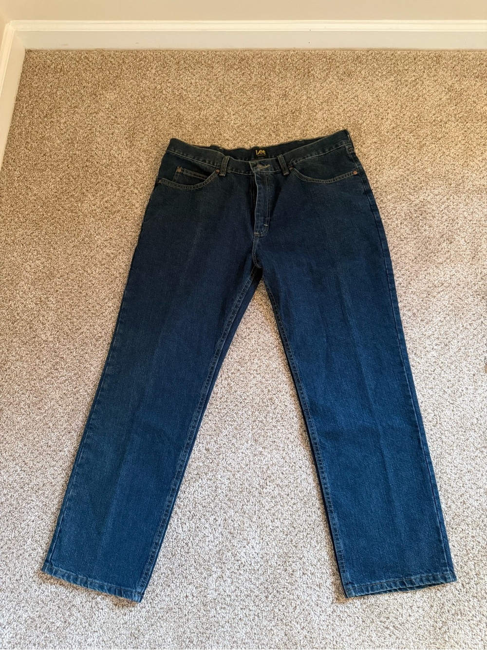 Lee Men’s Straight Leg Jeans - Dark Blue Denim size 36x29